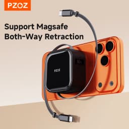 PZOZ For Retractable usb c to type c magsafe charger fast charging cable iphone iPad MacBook laptop magnetic cable management