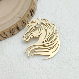 Original innovative horse head hollow stainless steelGold-plated 18K brooch, suit lapel pin, waterproof formal fittings