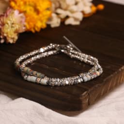 1 Pc Minimalist OT Clasp Stainless Steel Bracelet for Women Natural Stone Handmade Production Picasso Hematite Women Jewelry