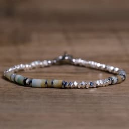 1 Pc Minimalist OT Clasp Stainless Steel Bracelet for Women Natural Stone Handmade Production Picasso Hematite Women Jewelry