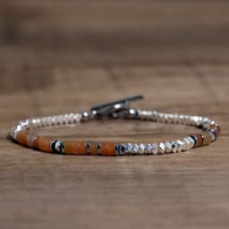 1 Pc Minimalist OT Clasp Stainless Steel Bracelet for Women Natural Stone Handmade Production Picasso Hematite Women Jewelry