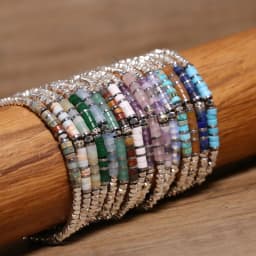 1 Pc Minimalist OT Clasp Stainless Steel Bracelet for Women Natural Stone Handmade Production Picasso Hematite Women Jewelry
