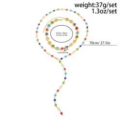 Salircon 2Pcs/set Bohemian Colourful Crystal Chain Necklace for Women Trendy Shiny Rhinestone Clavicle Chain Y2K Jewelry Gifts