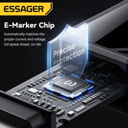 ESSAGER 100W Type C to C Cable With Digital Display PD Fast Charging Cable for MacBook Pro/Air iPhone 16/15/14 iPad USB C Cable