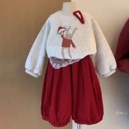 Girls' Korean Style Cartoon Print Sweatshirt & Pants Set Cute Long Sleeve 2-Piece Outfit Versatile New Autumn Casual Wear