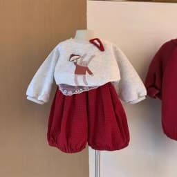 Girls' Korean Style Cartoon Print Sweatshirt & Pants Set Cute Long Sleeve 2-Piece Outfit Versatile New Autumn Casual Wear