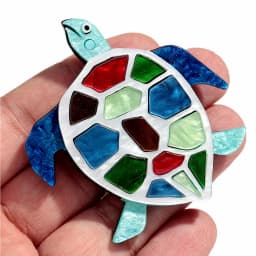 Cute Acrylic Cartoon Sea Turtle Splice Brooches for Women Unisex Elegant Colorful Marine Animal Badge Brooch Clothing Accessoriy