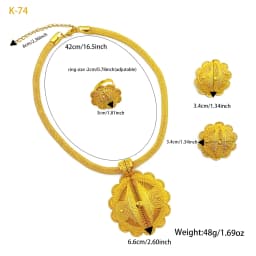 France Luxury 24k Gold Color Jewelry Set For Women Dubai Bridal Wedding Necklace And Earrings Set African Wedding Party Gifts