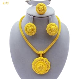 France Luxury 24k Gold Color Jewelry Set For Women Dubai Bridal Wedding Necklace And Earrings Set African Wedding Party Gifts