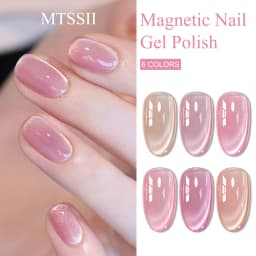 7pcs Pink Story Cat Magnetic Gel Nail Polish Set Nude Pink Gold Light Semi Permanent UV Gel Varnish Soak Off Nail Supplies DIY