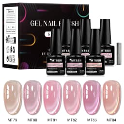 7pcs Pink Story Cat Magnetic Gel Nail Polish Set Nude Pink Gold Light Semi Permanent UV Gel Varnish Soak Off Nail Supplies DIY