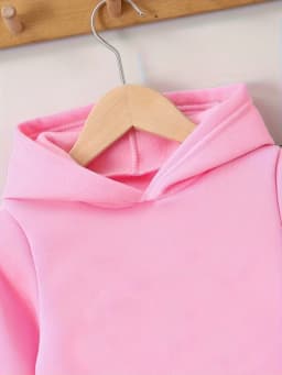 A cute two-piece set of cartoon printed fleece hooded long-sleeved sweatshirts and sweatpants for infants and toddlers in spring