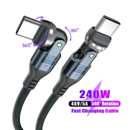 540° Rotating USB C to Type C Cable,240W Braided Charger cord,Fast Charging Wire for iPhone 17/16/15,Samsung Galaxy S25/S24