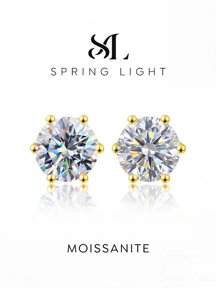 Classic Minimalist 0.5ct-2ct Certified Moissanite Stud Earrings Wedding Earrings 2022 Trend New Luxury Jewelry