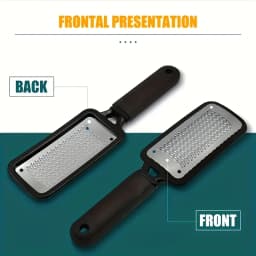Stainless Steel Foot File Double-Sided Heel Grater for Hard Dead Light Beige & Callus Removal Durable Pedicure Tool