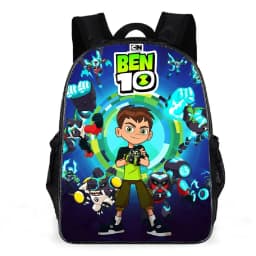 Kid Boy Girl Cartoon Daypack Ben 10 Canvas Bookbag for Student-Back to School Lightweight Backpack Large Knapsack