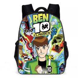 Kid Boy Girl Cartoon Daypack Ben 10 Canvas Bookbag for Student-Back to School Lightweight Backpack Large Knapsack