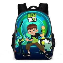 Kid Boy Girl Cartoon Daypack Ben 10 Canvas Bookbag for Student-Back to School Lightweight Backpack Large Knapsack