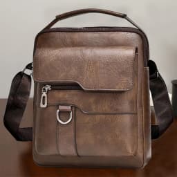 Neutral Style Shoulder Bag for Men and Women, Suitable for Business Travel and Work Pu Solid Color Crossbody Bag.