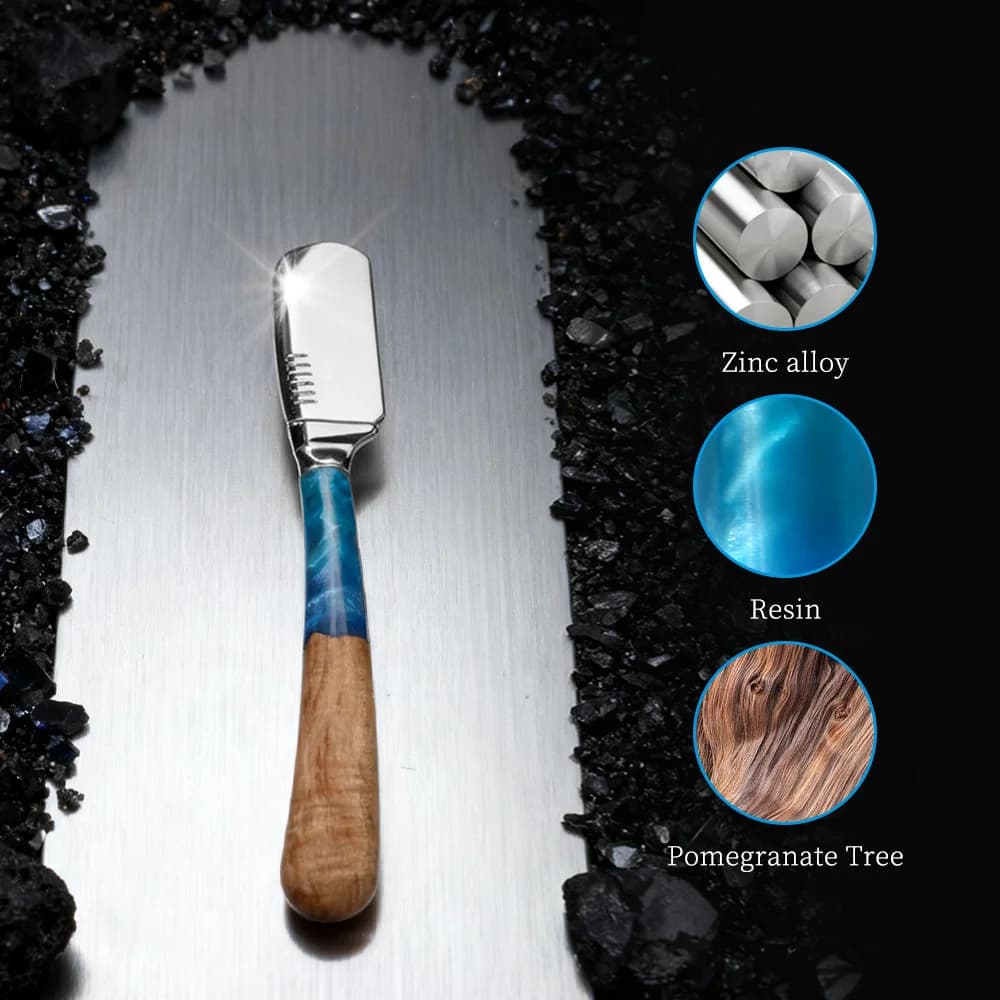 High-Quality Men's Razor, Vintage Manual Razor, Made of Resin and Zinc Alloy, Suitable for Both Men and Women, for Eyebrow Shaping, Beard Trimming, and Neck Shaving, for Home and Professional Use, Professional Hairdressing Tool |   Metal Surface |   Blades Not Included, Valentine's Day, Halloween, Christmas Gifts