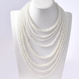 Vintage Imitation Pearl Choker Necklace Art Deco Flapper Accessories for Women White Multi-layer Imitation Pearl Necklaces