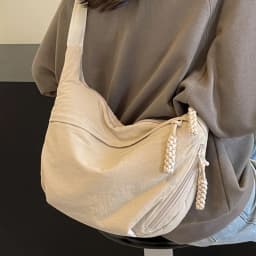 New Fashion Canvas Crossbody Bags Korean Simplified Shoulder Bag Large Capacity Sports Hobos Bag Solid Color Dumpling Bag