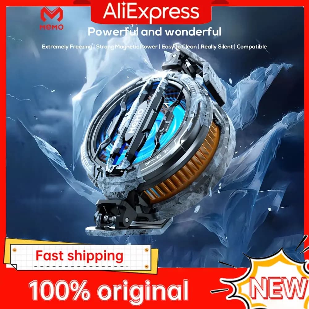 MEMO CX07 Mobile Phone Cooler Magnetic Cooling Fan Case Radiator For PUBG Gaming Back Clip Cool Heat Sink For Smartphones