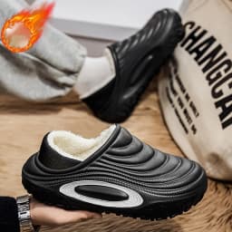Men's and Women's New Waterproof Indoor and Outdoor Thickened Autumn and Winter Cotton Slippers, Non-Slip, Wear-Resistant, Warm