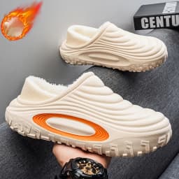 Men's and Women's New Waterproof Indoor and Outdoor Thickened Autumn and Winter Cotton Slippers, Non-Slip, Wear-Resistant, Warm