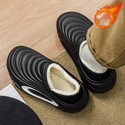 Men's and Women's New Waterproof Indoor and Outdoor Thickened Autumn and Winter Cotton Slippers, Non-Slip, Wear-Resistant, Warm