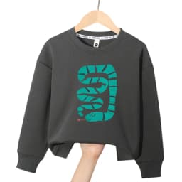 2025AW Kids Sweatshirt Cotton Long Sleeve Ribbed Cuffs Loose Fit Baby Girls Tops 2-10 Years Boys Snake Sweatshirts