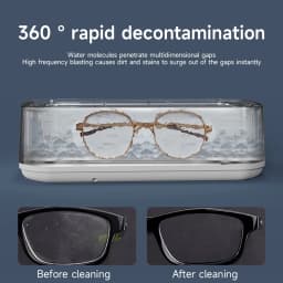 TINSOL 49KHZ High-Frequency Ultrasonic Cleaner 650ml Mini Vibration Cleaning Machine Suitable for Glasses Jewelry and Dentures