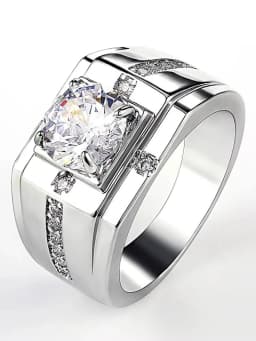 Real 1CT Fashion Certified Moissanite Diamond Engagement Rings For Men Wedding Party Anniversary Gift High Quality Jewelry