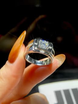 Real 1CT Fashion Certified Moissanite Diamond Engagement Rings For Men Wedding Party Anniversary Gift High Quality Jewelry