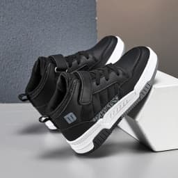A pair of children's four-season leather high-top sports shoes, durable and fashionable sneakers, sizes 28-36,YZ-8888