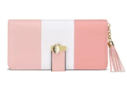 Pomelo Best Tri‑Color Women's Wallet PU Leather Long Zipper RFID Blocking Large Capacity 9 Card Slots Tassel Pendant Fits Phone