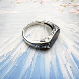 Signet Ring Oval Shape Onyx Europe Style Romantic Fine Jewelry For Women New Vintage Gift In Real 925 Sterling Silver