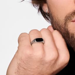 Signet Ring Oval Shape Onyx Europe Style Romantic Fine Jewelry For Women New Vintage Gift In Real 925 Sterling Silver