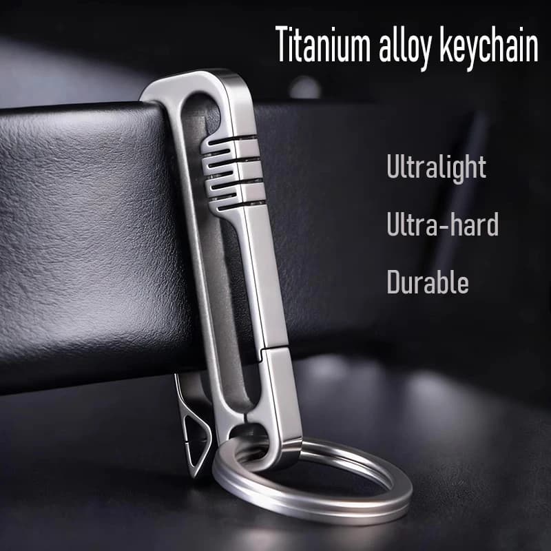 Titanium Keychain Durable Belt Car Key Holder Ring Hanging Buckle Lightweight Carbiner EDC for Male Key Chain Father's Day Gift