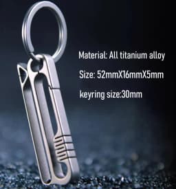 Titanium Keychain Durable Belt Car Key Holder Ring Hanging Buckle Lightweight Carbiner EDC for Male Key Chain Father's Day Gift