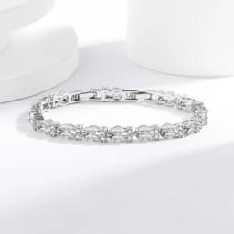 925 Sterling Silver Leaf-shaped Water Drop-shaped Bright Crystal Zircon Bracelet Women's Elegant Light Luxury Jewelry