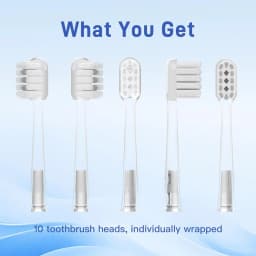 10 Pcs/Pack Replacement Toothbrush Heads For Laifen Wave Electric Toothbrush, For Sensitive Gum Care , Transparent