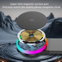 Dashboard Self-adhesive Car Magnetic 15W Wireless Charger Phone Holder Stand For iPhone 17 Samsung Xiaomi Fast Charging Station