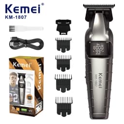KM-1807 Professional Hair Trimmer by Kome USB Rechargeable Cordless Hair Clippers for Men with LCD Display Hair Cutting Machine