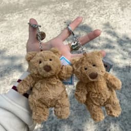 Barcelona Bear Plush Toy Keychain Mini Cute Stuffed Bear Doll Pendant Gift for Girlfriend