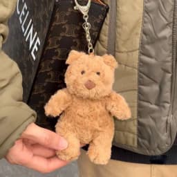Barcelona Bear Plush Toy Keychain Mini Cute Stuffed Bear Doll Pendant Gift for Girlfriend