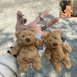 Barcelona Bear Plush Toy Keychain Mini Cute Stuffed Bear Doll Pendant Gift for Girlfriend