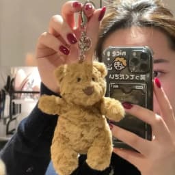 Barcelona Bear Plush Toy Keychain Mini Cute Stuffed Bear Doll Pendant Gift for Girlfriend