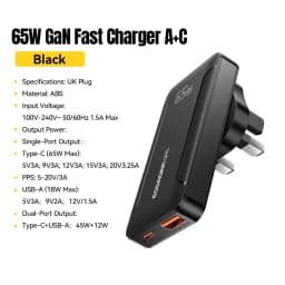 Essager Ultra Thin 65W GaN Pro Travel Charger Quick Charge 4.0 PD3.0 Portable Type C Charger For iPhone Samsung Macbook Laptop