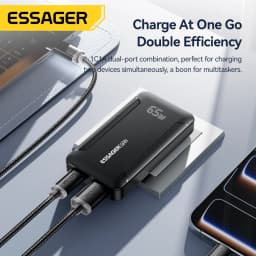 Essager Ultra Thin 65W GaN Pro Travel Charger Quick Charge 4.0 PD3.0 Portable Type C Charger For iPhone Samsung Macbook Laptop